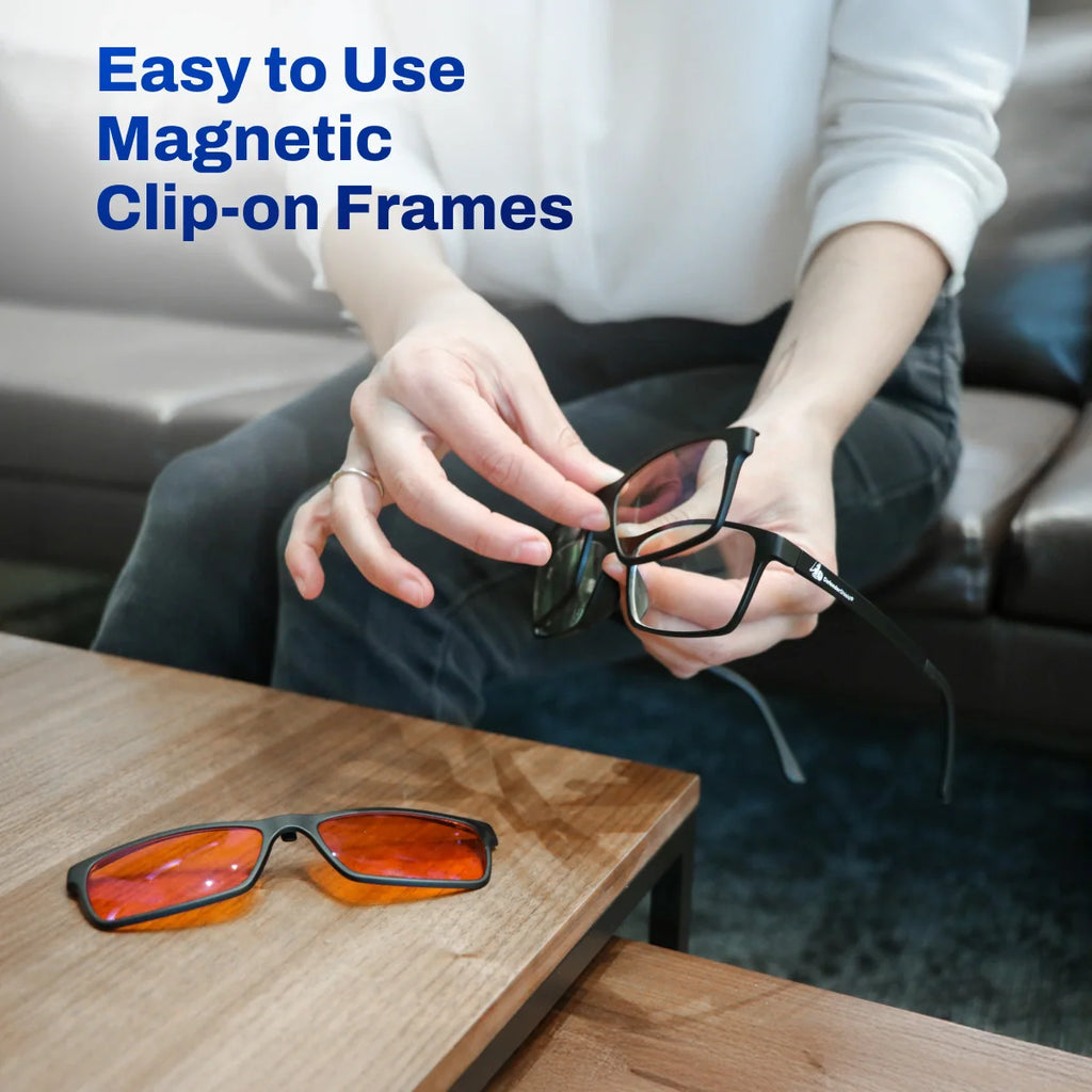 Versa Blue Light Blocking Glasses – 2 in 1 Clip On Lenses