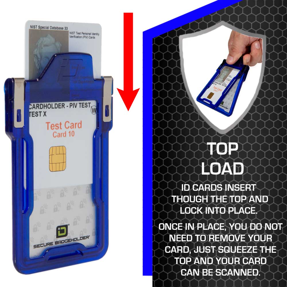 Secure Badge Holder Classic, Vertical 1 ID Card Holder, Retractable Reel, and Lanyard Bundle
