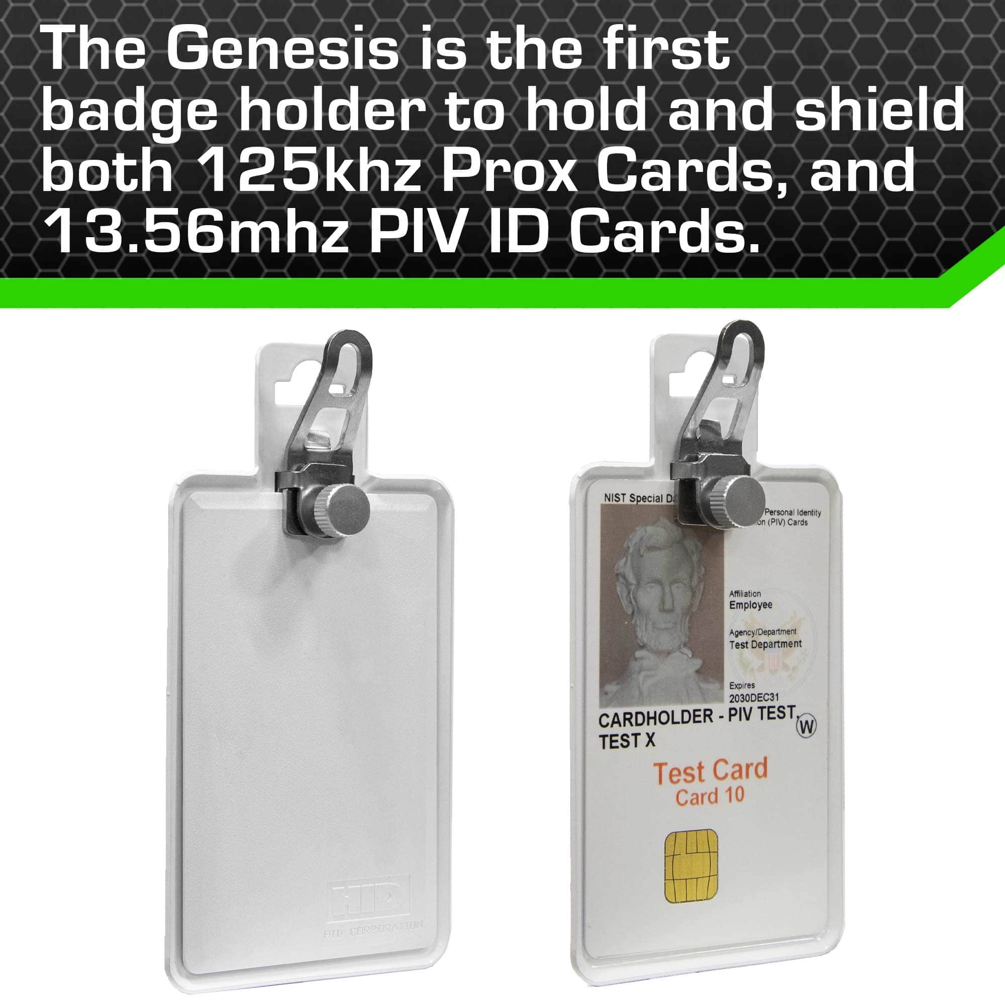 All Metal Magnetic Badge Holder - RFID Secure Badge Holder Genesis™ with BloxProx™
