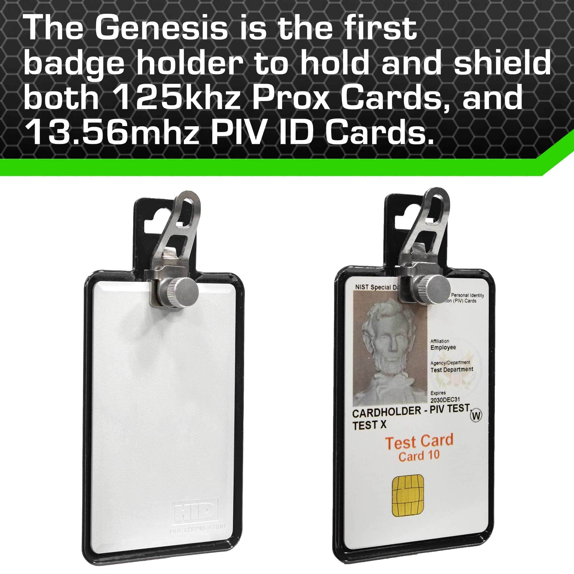 All Metal Magnetic Badge Holder - RFID Secure Badge Holder Genesis™ with BloxProx™