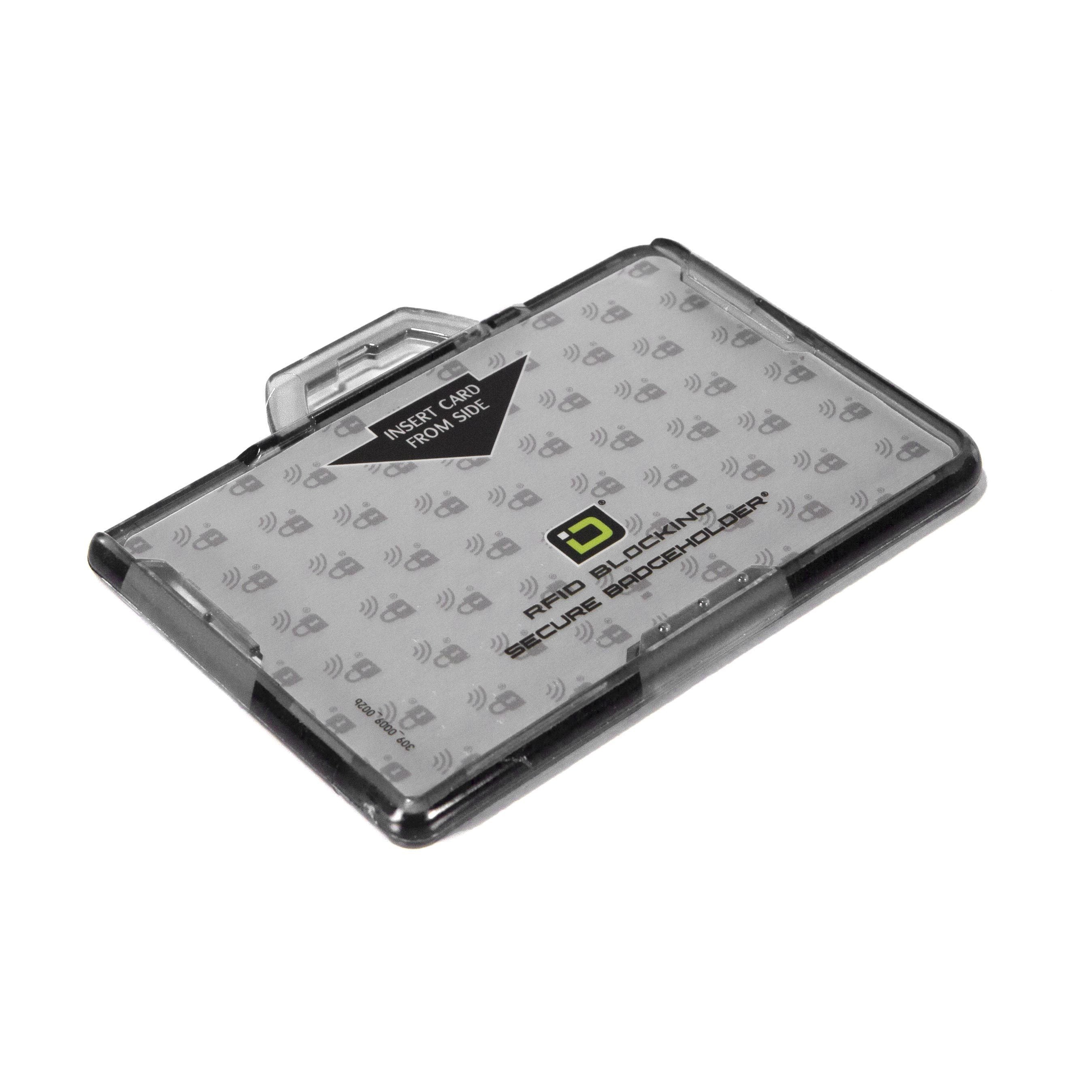 Secure Badge Holder BloxProx ™ Lite LANDSCAPE - Protects 125Khz HID Prox - 1 ID Card Holder