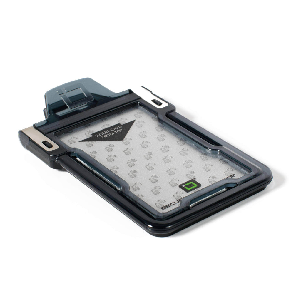 Secure Badge Holder Classic Vertical 1 ID Card Holder, and Lanyard Bundle