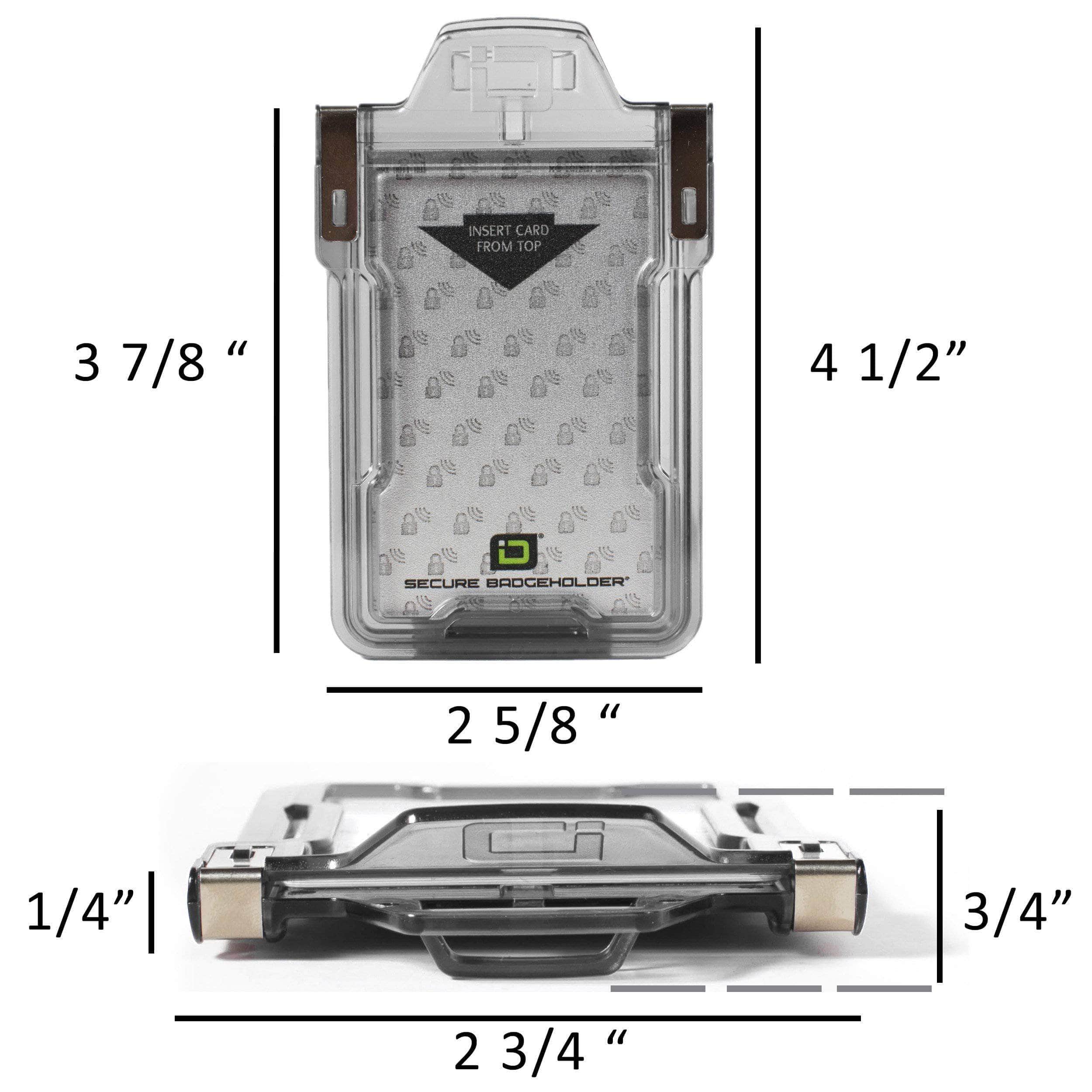 Secure Badge Holder Classic Vertical 1 ID Card Holder, and Lanyard Bundle