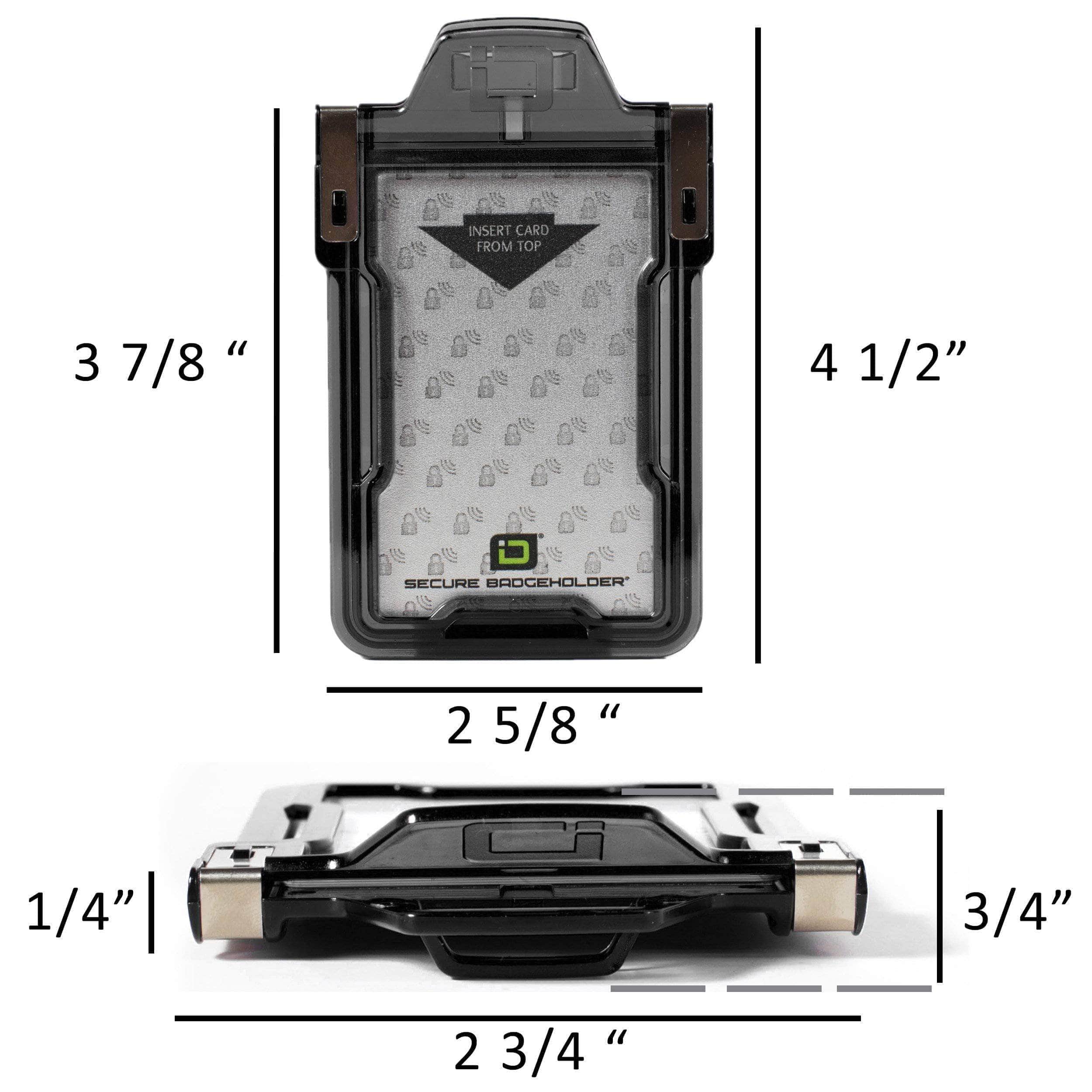 Secure Badge Holder Classic Vertical 1 ID Card Holder, and Lanyard Bundle