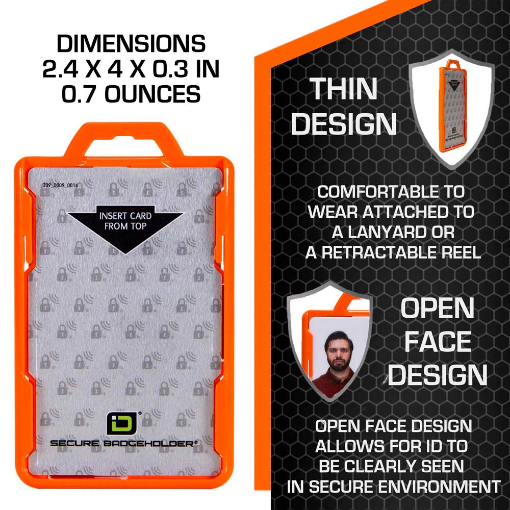 Secure Badge Holder Duolite ® Vertical 2 ID Card Holder, Retractable Reel, and Lanyard Bundle