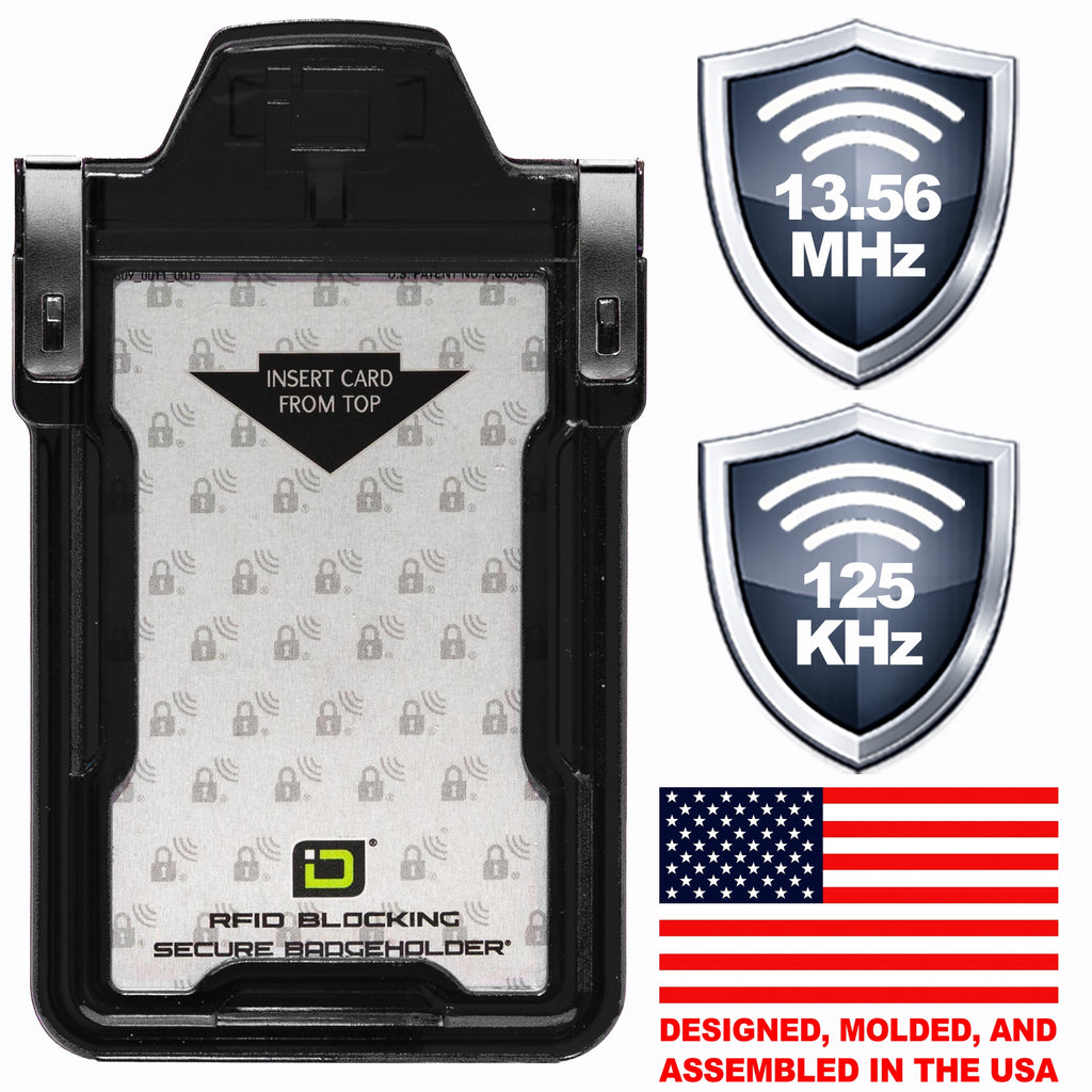 Secure Badge Holder Classic with BloxProx™ - Protects 125Khz HID Prox 1 ID Card Holder